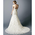 Light Champagne Lace Applique Wedding Dress with Color Beading Bridal Gowns